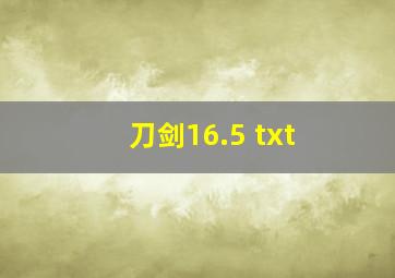 刀剑16.5 txt